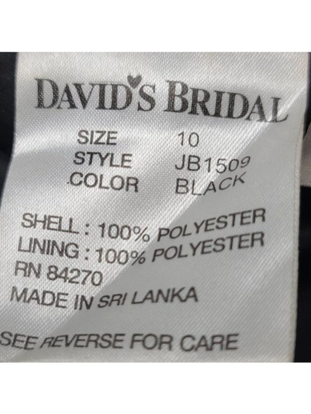 Davids Bridal Black A-Line Bow Accent Formal Dress Size 10 Polyester - Picture 7 of 11
